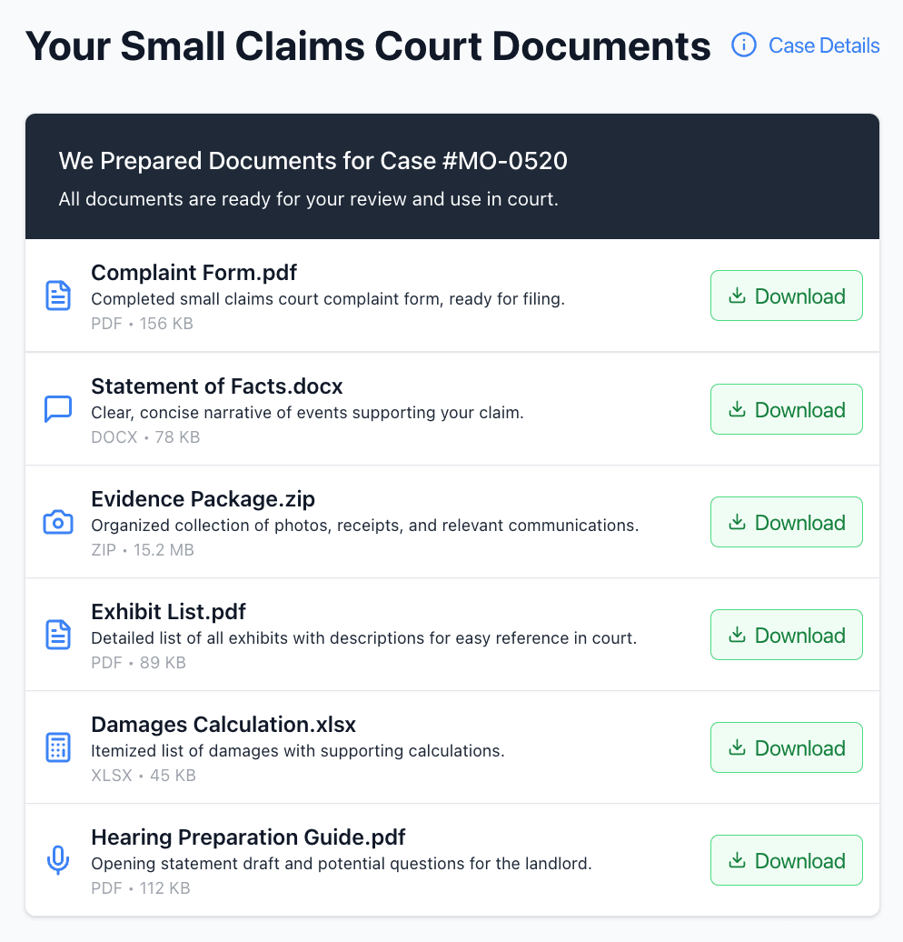 Court-Ready Document Package